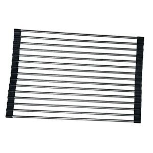 Metal Roll-Up Dish Drying Rack With Non Slip Edging